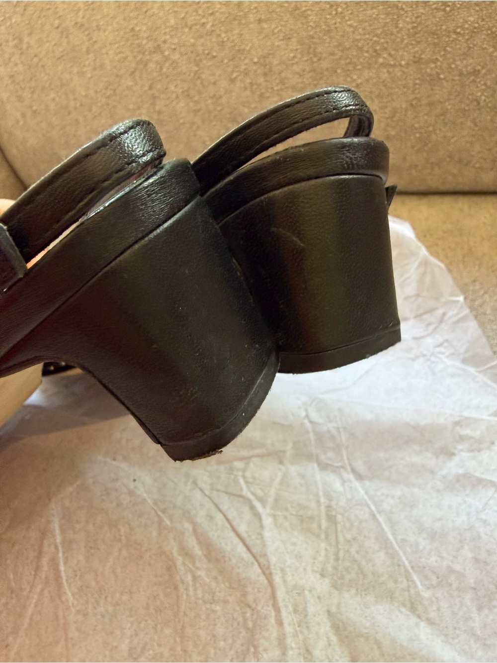 Alohas Lindy Studs Black Leather Slingback Pumps Size 38 US 7.5 $224 Retail - Picture 11 of 12